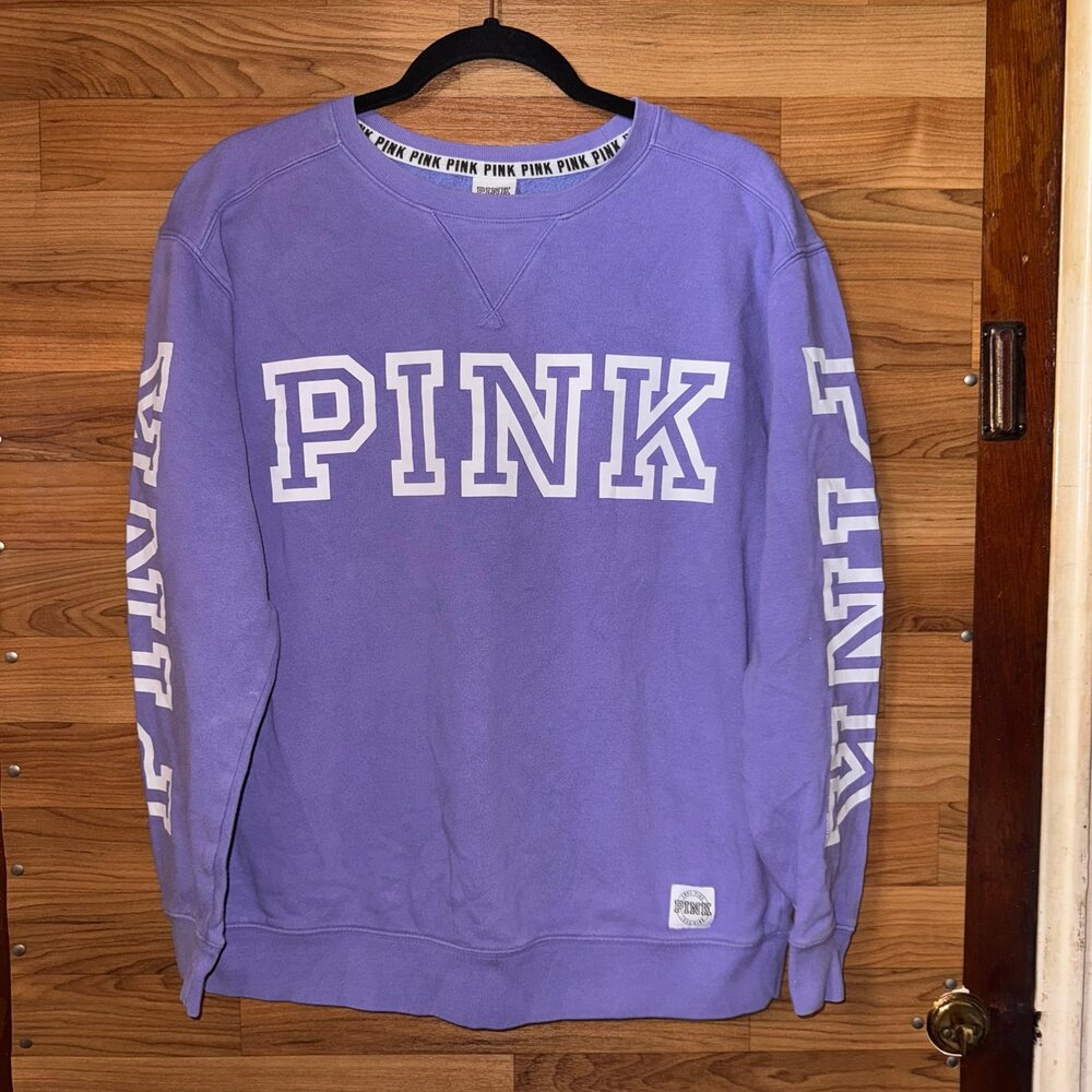 Victoria’s Secret PINK Women’s Purple Crewneck Sweatshirt Size S Small Long Slee